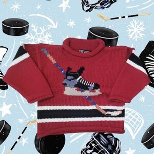 Claver Unisex Kids Rollneck Red Hockey Sweater